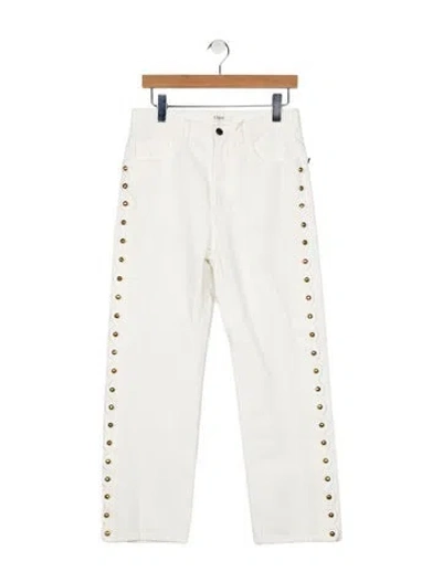 Pre-owned Chloé High-rise Straight Leg Jeans W/ Tags In White