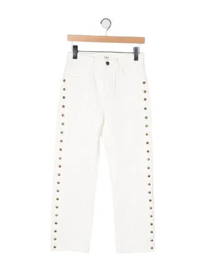 Pre-owned Chloé High-rise Straight Leg Jeans In White