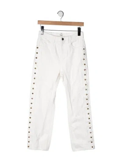Pre-owned Chloé High-rise Straight Leg Jeans In White