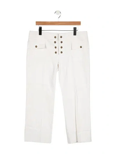 Pre-owned Chloé High-rise Straight Leg Jeans In White