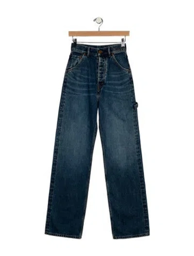 Pre-owned Chloé High-rise Wide Leg Jeans In Blue