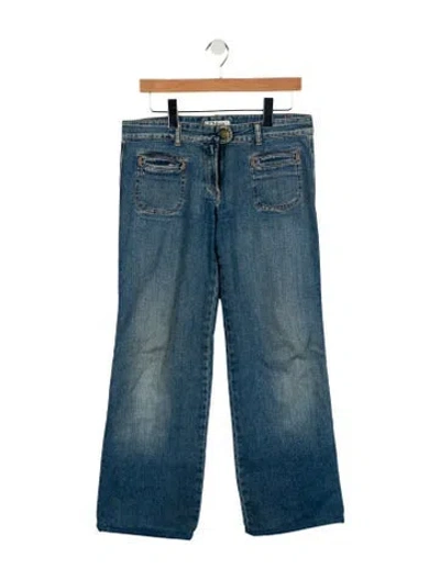 Pre-owned Chloé High-rise Wide Leg Jeans In Blue