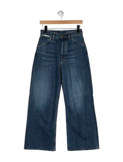 Pre-owned Chloé High-rise Wide Leg Jeans In Blue