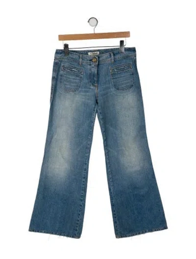 Pre-owned Chloé High-rise Wide Leg Jeans In Blue