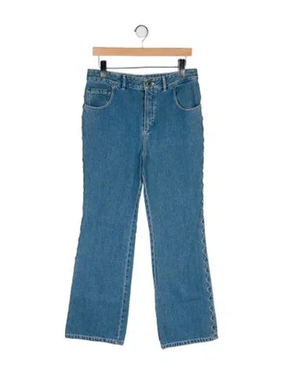 Pre-owned Chloé High-rise Wide Leg Jeans In Blue