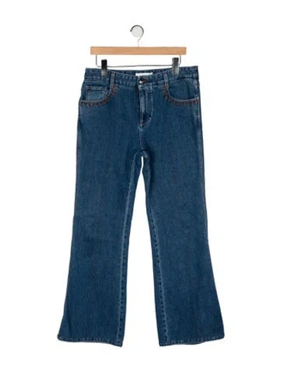 Pre-owned Chloé High-rise Wide Leg Jeans In Blue