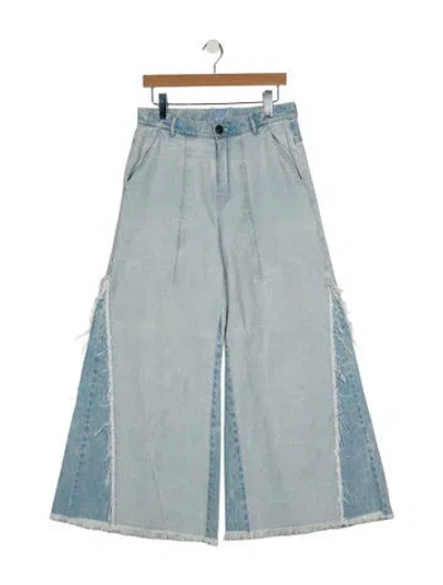 Pre-owned Chloé High-rise Wide Leg Jeans In Blue