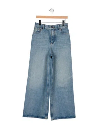 Pre-owned Chloé High-rise Wide Leg Jeans In Blue