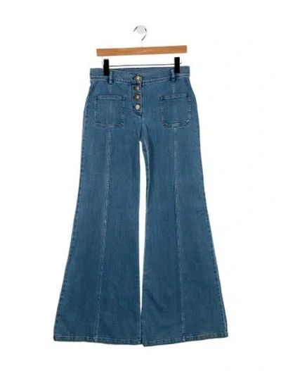 Pre-owned Chloé High-rise Wide Leg Jeans In Blue