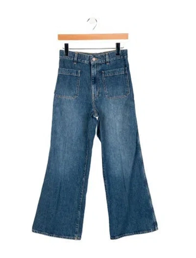 Pre-owned Chloé High-rise Wide Leg Jeans In Blue