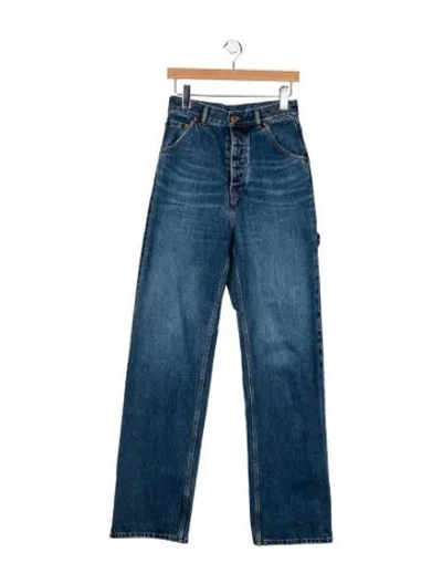 Pre-owned Chloé High-rise Wide Leg Jeans In Blue