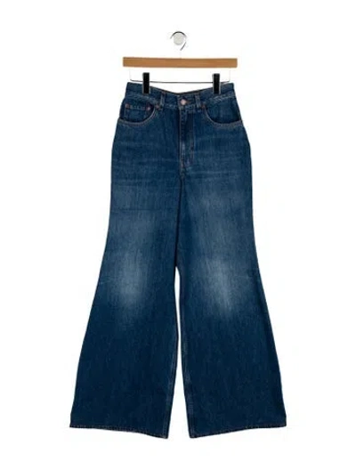 Pre-owned Chloé High-rise Wide Leg Jeans In Blue