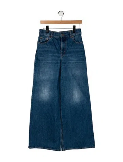 Pre-owned Chloé High-rise Wide Leg Jeans In Blue