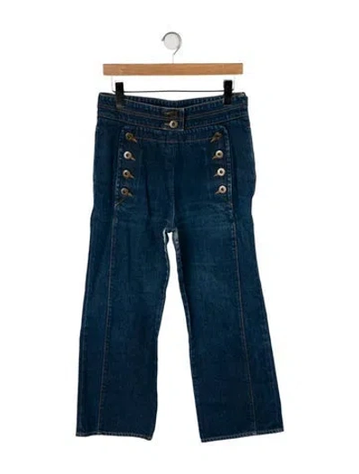 Pre-owned Chloé High-rise Wide Leg Jeans In Blue