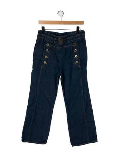 Pre-owned Chloé High-rise Wide Leg Jeans In Blue