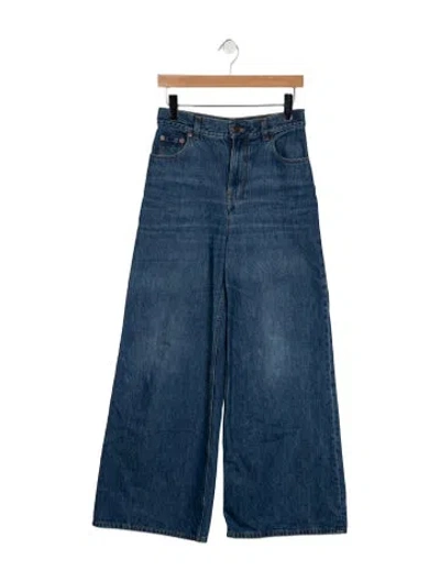 Pre-owned Chloé High-rise Wide Leg Jeans In Blue