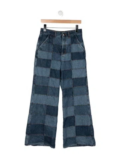 Pre-owned Chloé High-rise Wide Leg Jeans In Blue