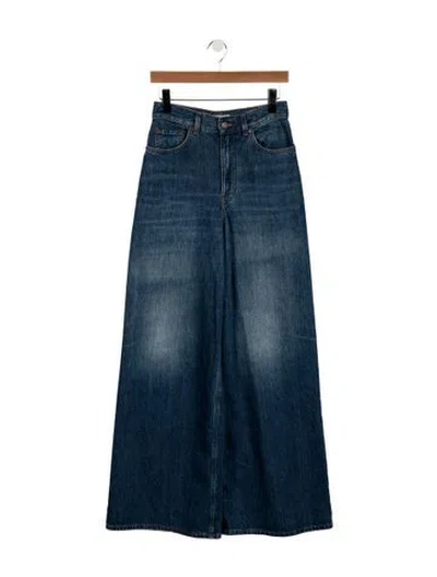 Pre-owned Chloé High-rise Wide Leg Jeans In Blue
