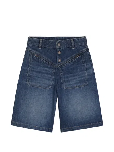 Chloé Kids' High-waisted Bermuda Shorts In Blue