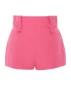 Chloé High-rise Mini Shorts In A Linen-cotton Mix In Pink