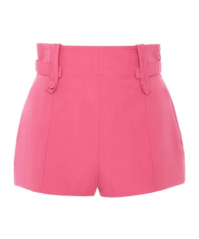 CHLOÉ BUTTON-DETAIL BUCKLED-STRAP MINI SHORTS