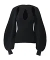 Shop Chloé Hollowed-out Wool Sweater In Black