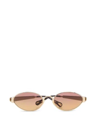 Chloé Holly 几何形镜框太阳眼镜 In Gold
