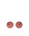 Chloé Chloe Burgundy Round Ladies Sunglasses Ch0202s 003 61 In Nude