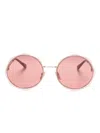 Chloé Honoré Scallop-frame Sunglasses In Rot