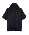 Chloé Hooded Layered Wool Cape In Blue