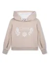 Chloé Embroidered-logo Cotton Hoodie In White