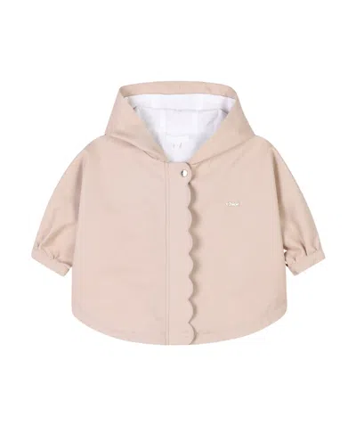 Chloé Hooded Coat In Nude
