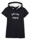 Chloé Blue Dress For Girl With Logo In Blue