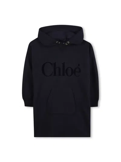 Chloé Hooded Dress In Blue