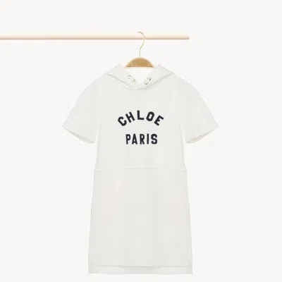 Chloé Dressing Gown À Capuche Femme Blanc Taille 5 100% Coton In White