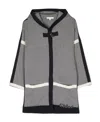 Chloé Intarsia-knit Hooded Coat In Gray