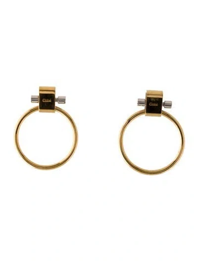 Pre-owned Chloé Hoop Drop Earrings In Multi