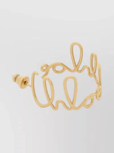 Chloé Hoop Earrings With Abstract Sculptural Shape In Gold