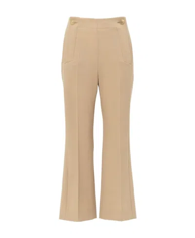 Chloé Horn Casual Pants In Nude