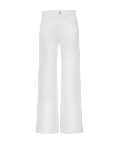 Chloé Horn Denim Trousers In White