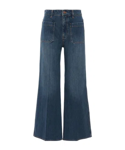 Chloé Horn Jeans Pants In Blue