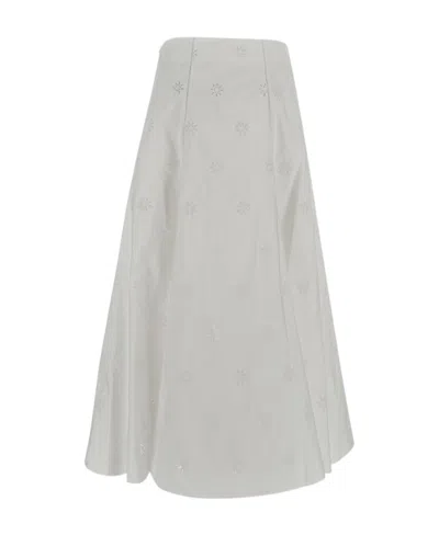 Chloé Horn-shaped Medium-length Skirt In Gray