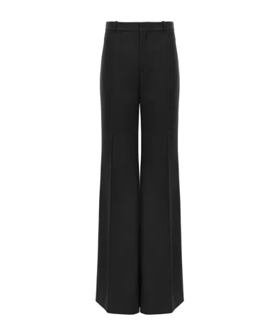 Chloé Horn Wool Casual Pants In Black