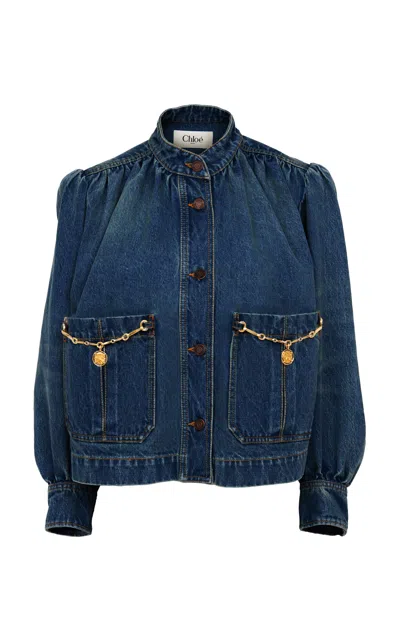 Chloé Horse Capsule Indigo Denim Jacket In Blue