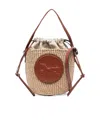 Chloé Horse Medal Basket Leather And Canvas-trimmed Raffia Tote