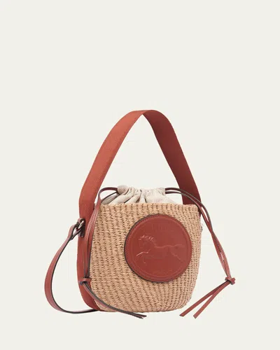 CHLOÉ HORSE MEDAL BUCKET BAG IN PAPER AND LEATHER