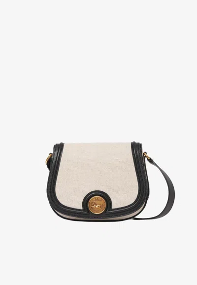 Chloé Horse Medal Canvas Saddle Bag In Sand