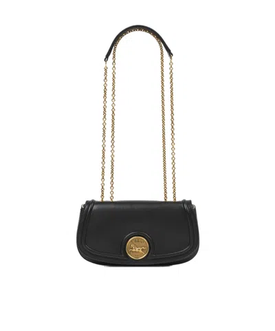 Chloé Horse Medal Grained Leather Crossbody Bag In Black