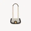 Chloé Horse Medal Crossbody Bag In Canvas & Grained Leather Black Size Onesize 55% Cotton, 45% Linen, Buba
