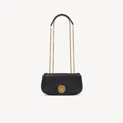 Chloé Horse Medal Crossbody Bag In Grained Leather Black Size Onesize 100% Bull Leather